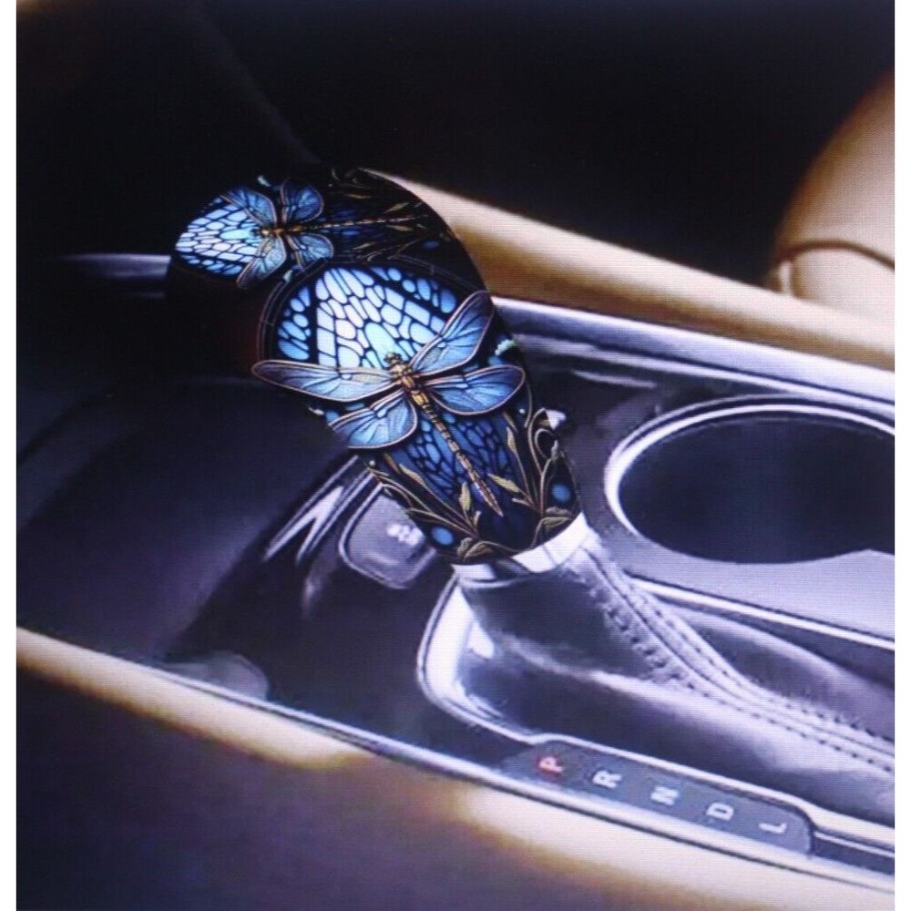 Two Piece Dragonfly Auto Gear Shift Cover Blue Colorful Car Gift Slip-On NIP